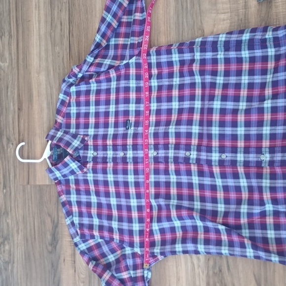 Faconnable cotton long sleeve button down purple plaid shirt size M - Picture 6 of 7